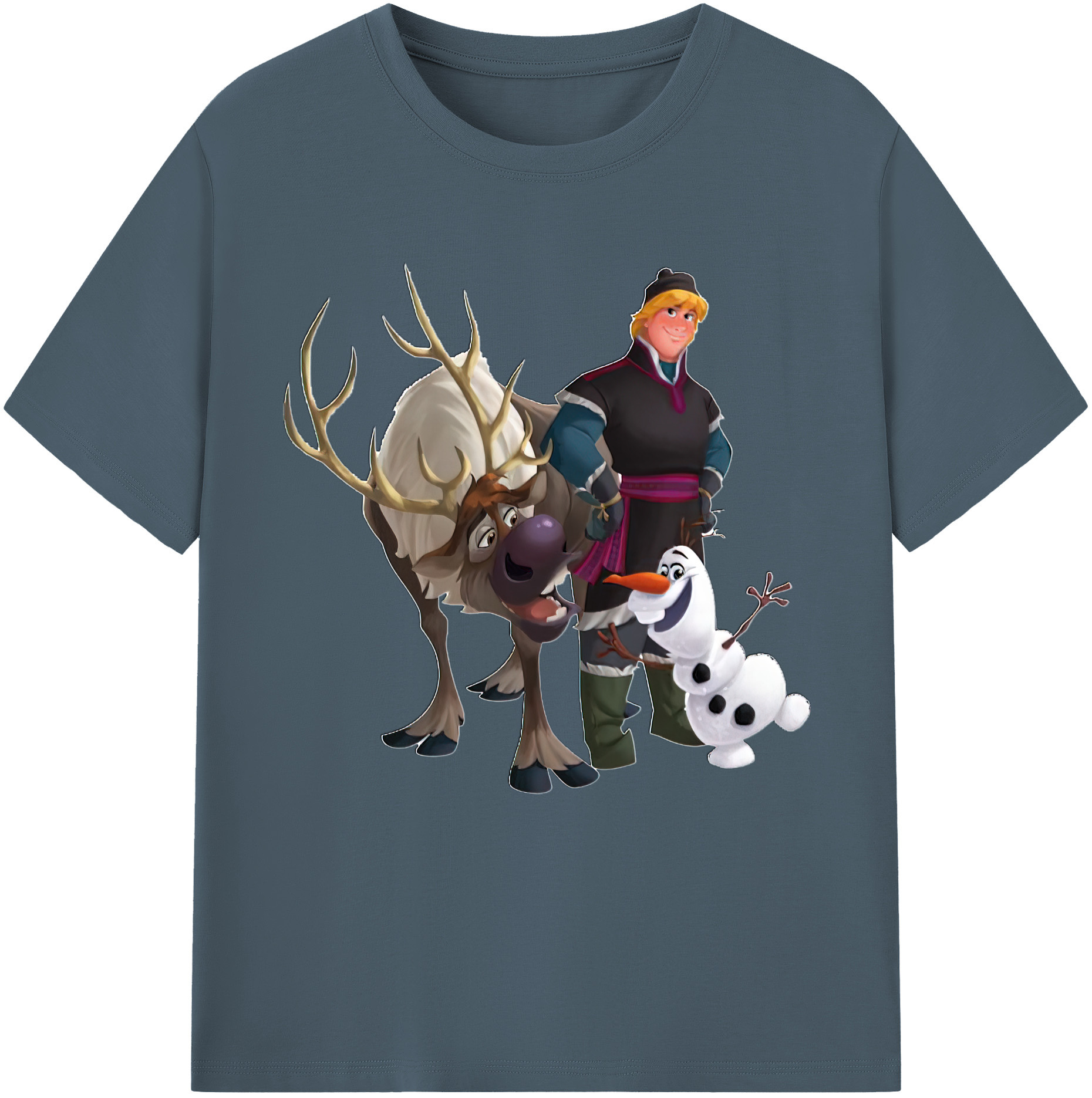 （画像用） アナと雪の女王 アンナ エルサ Frozen Anna Elsa 綿100％半袖Tシャツ（フロントプリント）